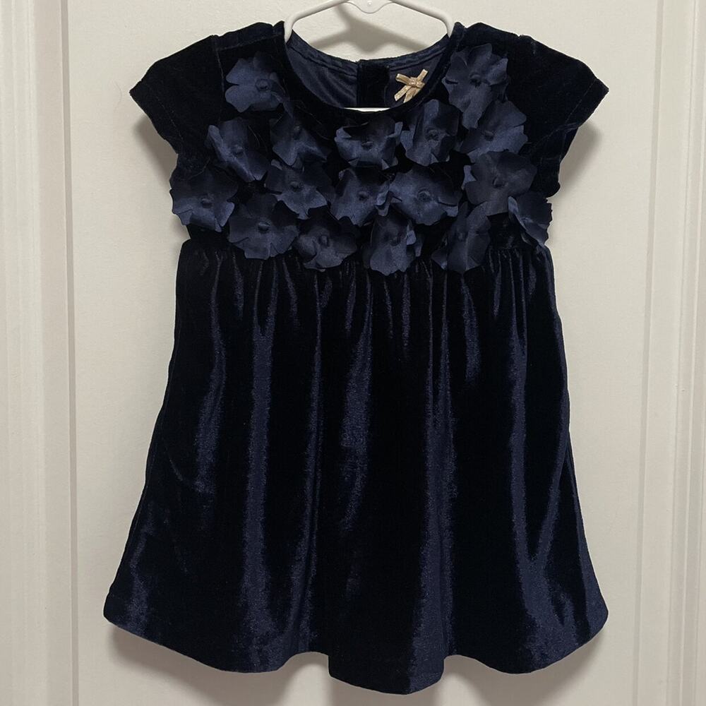 Ruum Dark Blue Velour Dress Size 18M